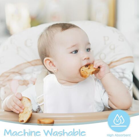 Panitay Solid White Feeder Bibs Cotton Baby Bibs for Feeding DIY Baby Shower Games Gender Reveal Party in Kuwait