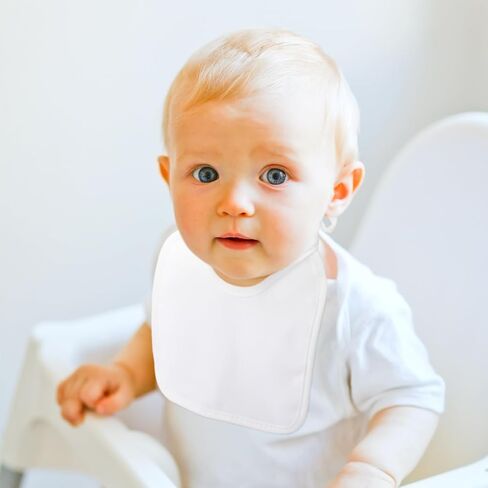 Panitay Solid White Feeder Bibs Cotton Baby Bibs for Feeding DIY Baby Shower Games Gender Reveal Party in Kuwait