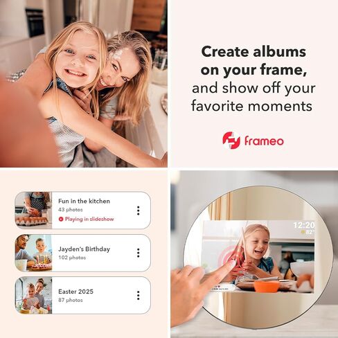 Frameo Digital Picture Frame,2K HD IPS Touch Screen 32GB Storage | Auto-Rotate Wall Mount,Up-Market Gifts for Mom Father,Share Photos/Videos from Phone in Kuwait