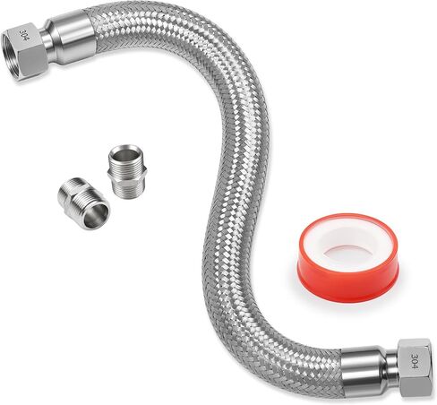 3/4 NPT × 40 بوصة خرطوم قافز مرن لضاغط الهواء، 870 رطل لكل بوصة مربعة | أنبوب مضفر من الفولاذ المقاوم للصدأ مع قلب مموج، تركيبات ذكر على كلا الجانبين تدور بحرية in Kuwait