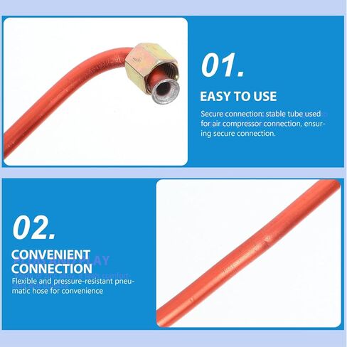12 cm Air Compressor Exhaust Tube – High-Pressure Aluminum Copper-Plated, Burst-Proof for Oil-Free Pumps, G1/8" Threads for Home Garage & Small Workshop in Kuwait