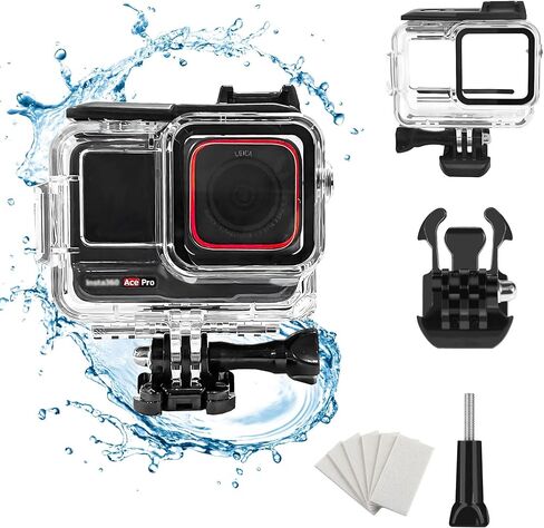 PCTC 197FT Waterproof Case for Insta360 Ace Pro with 3-Pack Dive Filters Accessories for Insta 360 Ace Pro Waterproof Case,Protective Underwater Dive Housing Shell with Bracket Accessories - Colour in Kuwait