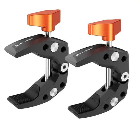 K&F CONCEPT Double Super Clamp Camera Mount with 1/4" Threads Metal Clamp | for Chair, Pole, Tripod, Desk, Flag, Umbrella, Motorcycle Mount, MS25 in Kuwait
