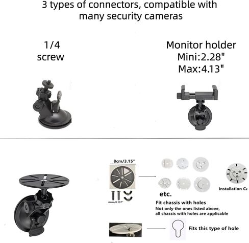 Window Mount for Security Camera,Rotating Suction Mount Bracket,Compatible with Universal Security Cameras Monitor in Kuwait