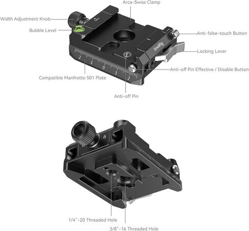 SMALLRIG Universal 15mm Rail Support System with 15mm Rod Clamp and Quick Release Plate - 2272 in Saudi Arabia