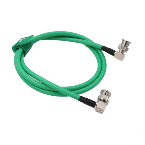 Raw 12G 4K 60fps 6G 3G HD SDI Video Cable Right Angle BNC Canare LV-61S 75 ohm Coaxial Shielded for Sony Alexa DSMC2 Camera Blackmagic SmallHD Atomos Monitor (50cm, Green) in Kuwait