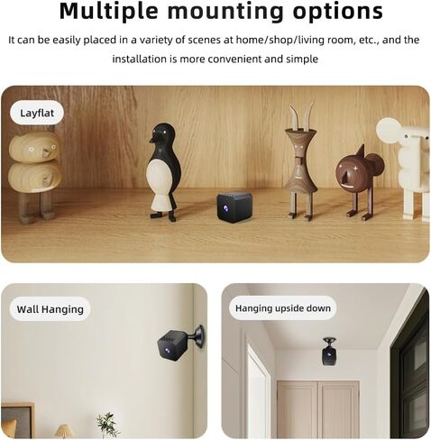 Aprilboy Mini Security Camera, 1080P HD Wireless Indoor Camera for Home Security, Small Pet Camera with Motion Detection, Night Vision, Loop Recording by Phone App for, Home and Office in Kuwait