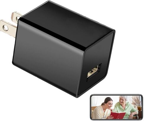 Mini Hidden Camera Detection in USB Charger - HD 1080P Wireless WiFi Nanny Cam, Indoor Home Security Camera with APP Remote Viewing, Motion Detection Alert for Baby/Pet Monitoring in Kuwait