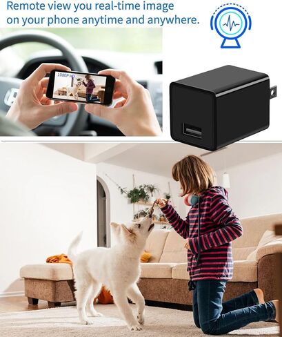 Mini Hidden Camera Detection in USB Charger - HD 1080P Wireless WiFi Nanny Cam, Indoor Home Security Camera with APP Remote Viewing, Motion Detection Alert for Baby/Pet Monitoring in Kuwait