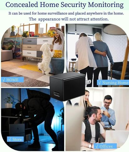 Mini Hidden Camera Detection in USB Charger - HD 1080P Wireless WiFi Nanny Cam, Indoor Home Security Camera with APP Remote Viewing, Motion Detection Alert for Baby/Pet Monitoring in Kuwait