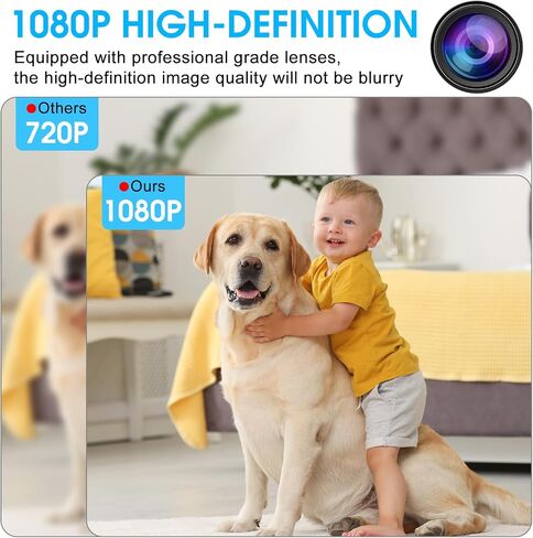 Hidden Camera Wall Outlet Extender, 1080P HD WiFi Spy Camera with 4 AC Outlets, USB & Type-C Ports, Motion Detection, Loop Recording, Remote View for Home/Office Security in Kuwait