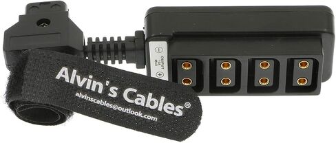 Alvin's Cables Dtap Splitter Cable Dtap Male to 4 Port D Tap Female Splitter Hub Power Coiled Cable for ARRI RED Teradek SmallHD SmallRig V-Mount|Gold-Mount Battery, Red in Kuwait