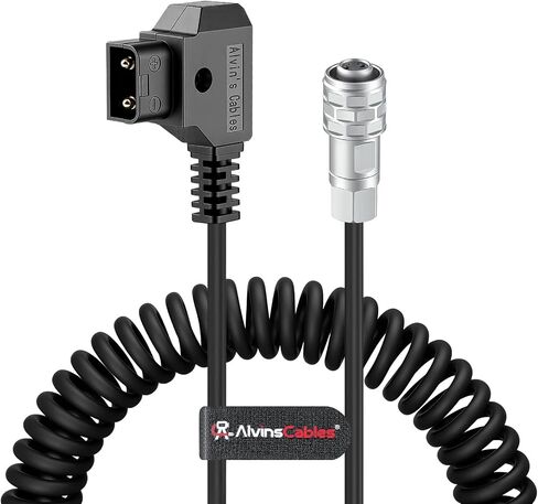 Alvin's Cables Dtap to BMPCC 6K 4K Coiled Power Cable for Blackmagic Pocket Cinema Camera 4K| 6K| pro V Mount Battery, Weipu 2 Pin Female to D Tap in Kuwait