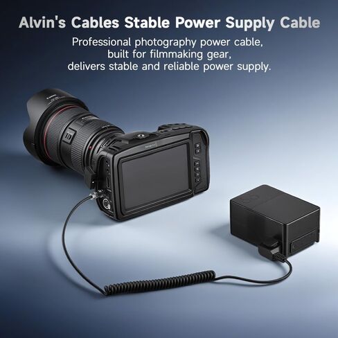 Alvin's Cables Dtap to BMPCC 6K 4K Coiled Power Cable for Blackmagic Pocket Cinema Camera 4K| 6K| pro V Mount Battery, Weipu 2 Pin Female to D Tap in Kuwait