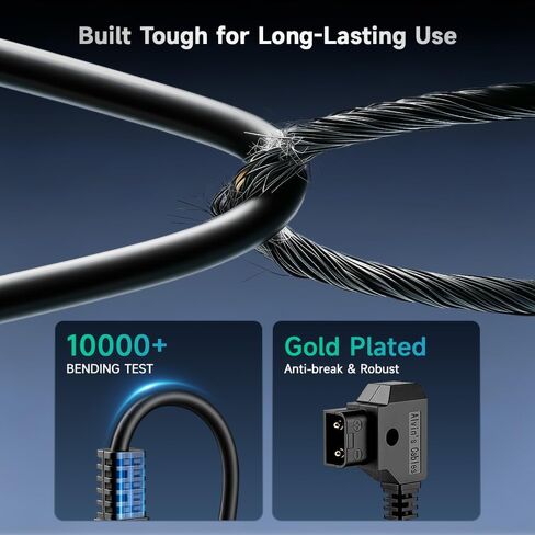 Alvin's Cables Dtap to BMPCC 6K 4K Coiled Power Cable for Blackmagic Pocket Cinema Camera 4K| 6K| pro V Mount Battery, Weipu 2 Pin Female to D Tap in Kuwait