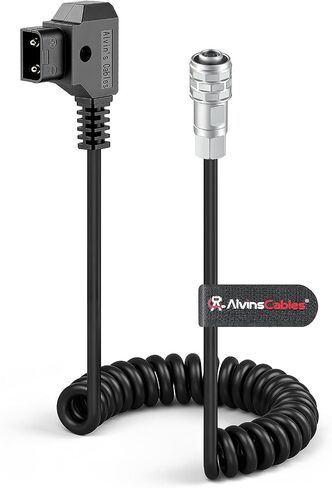 Alvin's Cables Dtap to BMPCC 6K 4K Coiled Power Cable for Blackmagic Pocket Cinema Camera 4K| 6K| pro V Mount Battery, Weipu 2 Pin Female to D Tap in Kuwait