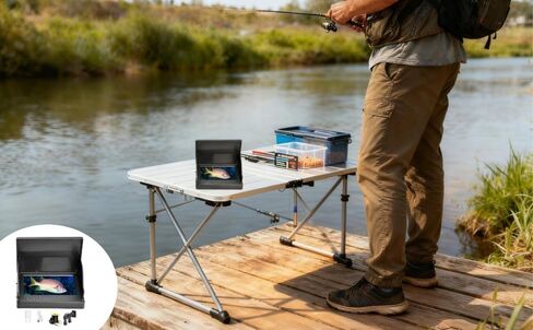 5 inch Fishing Monitor Underwater Camera with Bracket, 65.6 ft / 20 m Cable, Adjustable LED, 175° Wide Angle, High Definition IPS Screen Fish Finder, Aluminum Alloy Housing in Kuwait