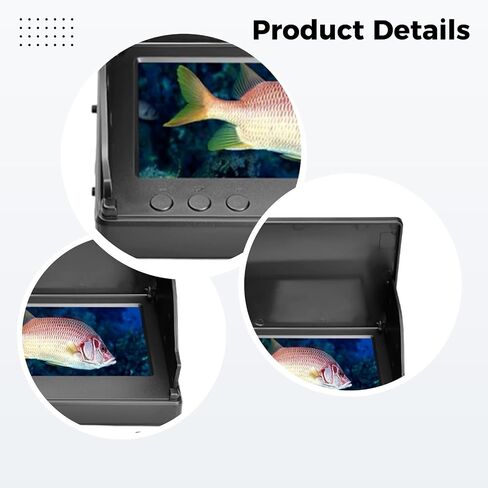 5 inch Fishing Monitor Underwater Camera with Bracket, 65.6 ft / 20 m Cable, Adjustable LED, 175° Wide Angle, High Definition IPS Screen Fish Finder, Aluminum Alloy Housing in Kuwait