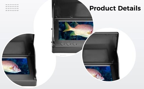 5 inch Fishing Monitor Underwater Camera with Bracket, 65.6 ft / 20 m Cable, Adjustable LED, 175° Wide Angle, High Definition IPS Screen Fish Finder, Aluminum Alloy Housing in Kuwait