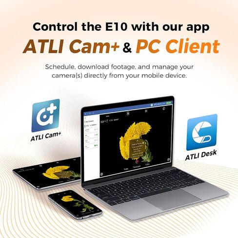 ATLI E10 4K Time Lapse Camera Wi-Fi Control Live Preview Scheduled Capture | Timelapse Video Camera for Plant Growth Remote Access 6cm Macro Focus Pre-installed 128GB Memory Card Real-Time Playback in Kuwait