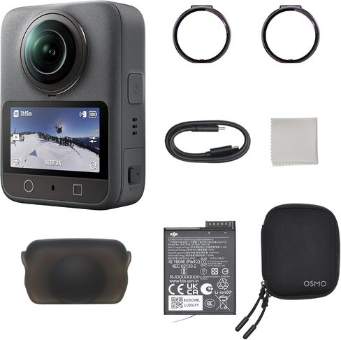 DJI Osmo 360 Camera Premium Glass Lens Guard Combo, Waterproof 8K 360° Action Camera with 1-Inch 360° Imaging, 105GB Built-in Storage, 120MP 360° Photo, 4K/120fps & 170° Boost Video in Kuwait
