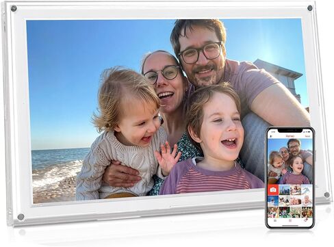 Frameo 10.1 Inch WiFi Digital Picture Frame with IPS Touch Screen HD Display, 32GB WiFi Smart Photo Frame, Share Moments Instantly via Frameo App from Anywhere, Gifts for Parents and Grandparents in Kuwait
