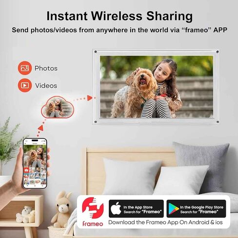 Frameo 10.1 Inch WiFi Digital Picture Frame with IPS Touch Screen HD Display, 32GB WiFi Smart Photo Frame, Share Moments Instantly via Frameo App from Anywhere, Gifts for Parents and Grandparents in Kuwait