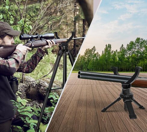 Spotting Scope Tripod, Shooting Tripod and Shooting Stand Rest Hunting V Yoke, with Binoculars Adapter and 2 QR, Compatible with Binoculars/Spotting Scope/Camera/Shooting (68 in and 10 in Mini Tripod) in Kuwait