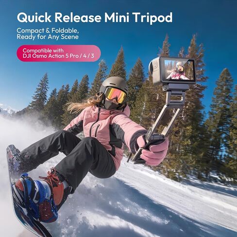 ULANZI MA37 Quick Release Mini Tripod Compatible with DJI Osmo Action 3 4 5 Pro Action 5, Magnetic Quick-Lock Tabletop Tripod with 1/4-20 Cold Shoe, Aluminum Vlog Selfie Stick for Action Cameras in Kuwait
