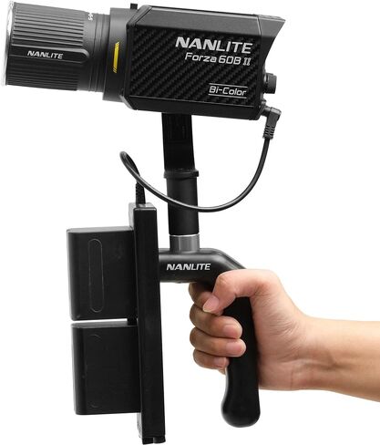 Nanlite Forza 60b Ii Bi Color LED Spotlight with Bowens Adapter | Bi-Color 2700-6500K, Cri 96 and Tlci 98, 72W, Includes 45 Degree Mini Reflector, Bh-Fz60 Battery Grip in Kuwait