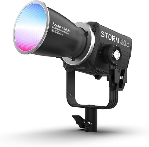 APUTURE Storm 80c Light, 80W Full-Color Compact Point Source Fixture CCT 1,800K-20,000K,CRI 97+, TLCI 98+,15 Light Effects,APP Control Video Light (Storm 80c) | 80W Blair-Cg Full-Color Engine, 1, 800-20, 000K, Cri97/tlci99, Mini Prolock Bowens, IP65, USB- in Kuwait