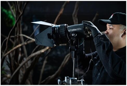 APUTURE Storm 80c Light, 80W Full-Color Compact Point Source Fixture CCT 1,800K-20,000K,CRI 97+, TLCI 98+,15 Light Effects,APP Control Video Light (Storm 80c) | 80W Blair-Cg Full-Color Engine, 1, 800-20, 000K, Cri97/tlci99, Mini Prolock Bowens, IP65, USB- in Kuwait