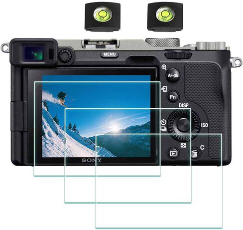 ULBTER A7C Screen Protector Appliable for Sony Alpha 7C 【Not for A7CII / A7CR】 Camera & Hot Shoe Cover [3+2Pack] 0.3mm 9H Hardness Tempered Glass Cover Anti-Scrach Anti-Bubble | Tempered Glass for Sony Alpha 7C [Not for A7CII / A7CR] 0.3mm 9H Hardness Ant in Kuwait