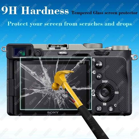 ULBTER A7C Screen Protector Appliable for Sony Alpha 7C 【Not for A7CII / A7CR】 Camera & Hot Shoe Cover [3+2Pack] 0.3mm 9H Hardness Tempered Glass Cover Anti-Scrach Anti-Bubble | Tempered Glass for Sony Alpha 7C [Not for A7CII / A7CR] 0.3mm 9H Hardness Ant in Kuwait