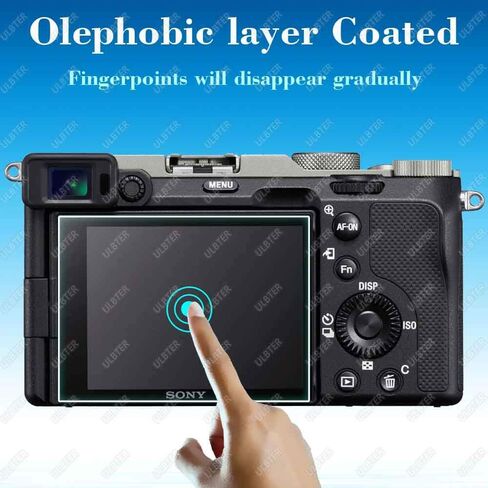 ULBTER A7C Screen Protector Appliable for Sony Alpha 7C 【Not for A7CII / A7CR】 Camera & Hot Shoe Cover [3+2Pack] 0.3mm 9H Hardness Tempered Glass Cover Anti-Scrach Anti-Bubble | Tempered Glass for Sony Alpha 7C [Not for A7CII / A7CR] 0.3mm 9H Hardness Ant in Kuwait