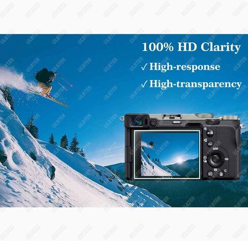 ULBTER A7C Screen Protector Appliable for Sony Alpha 7C 【Not for A7CII / A7CR】 Camera & Hot Shoe Cover [3+2Pack] 0.3mm 9H Hardness Tempered Glass Cover Anti-Scrach Anti-Bubble | Tempered Glass for Sony Alpha 7C [Not for A7CII / A7CR] 0.3mm 9H Hardness Ant in Kuwait