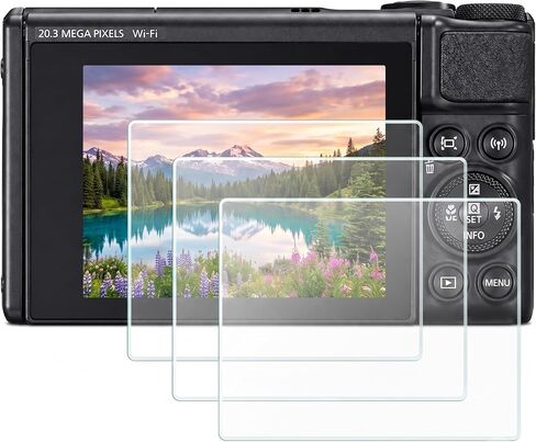 [3-Pack] Screen Protector for Canon PowerShot SX740 HS SX730 HS Camera | Canon SX740/PowerShot SX740 HS Screen Protector With 9H Tempered Glass, HD Clarity, 2.5D Edges, And 3-pack Value Set in Kuwait