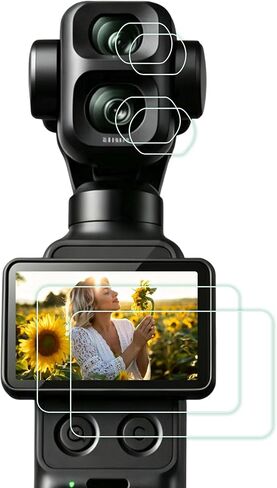 PCTC Screen Protector for DJI Osmo Pocket 4 Pro, Tempered Glass 9H Hardness, Ultra HD, Touch-Sensitive, Scratch-Resistant (2 + 2 Pack) in Kuwait