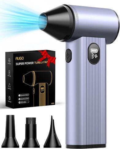 Compressed Air Duster with150,000RPM Brushless Motor, 8000mAh Battery, LED Light, 4-Gear Adjustable Electric Air Blower for Home, Car, Computer, Outdoor in Saudi Arabia