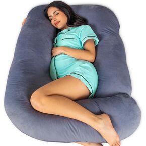 Pharmedoc Pregnancy Pillows, U-Shape Full Body Pillow -Removable Cover Jumbo Size - Gray - Pregnancy Pillows for Sleeping - Body Pillows for Adults, Maternity Pillow and Pregnancy Must Haves in Saudi Arabia