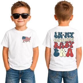 Boys 4th of July Shirts Toddler American Flag Graphic T-Shirts Kids in My American Baby Era Crewneck Tee Tops in Saudi Arabia