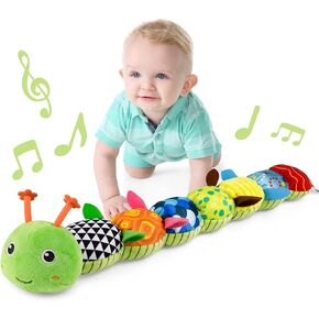 LIGHTDESIRE Baby Toys Musical Caterpillar Infant Toys Plush Stuffed Animals | Sensory Toys with Crinkle and Rattle Baby Teething Toys for Tummy Time Newborn Boys Girls 0 3 6 12 Months Shower Gifts(Green) in Saudi Arabia