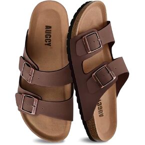 Womens Sandal Cork Footbed Slide, Arch Support Slides for Women with Adjustable Buckle, Comfortable Summer Beach Outdoor Sandals in Kuwait