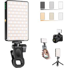 120 LED Video Light, Portable USB Photo Light Dimmable 2500-9000K CRI 95+ 5000mAh Battery with Tripod with Colored Filters and Clip, Photo Lamp for Phone/iPad/Camera in Kuwait