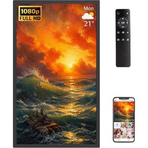 32-inch Digital Photo Frame Large-Picture-Frame - FHD IPS, Dual-WiFi, Remote Control, Smarthphone Sync Screen, Load Photo from Phone via APP Email, Free Cloud,Wall Mounted for Photo Gallery Home Decor in Kuwait