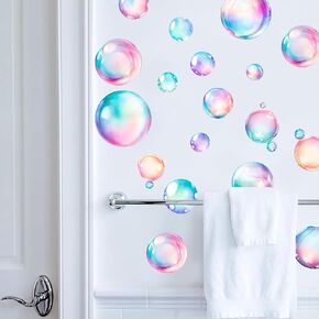 Soap Bubbles Decals,66-Set Colorful Bubble Stickers Undersea World,Bathroom Decals for Walls,Ceramic Tiles and Furniture in Kuwait