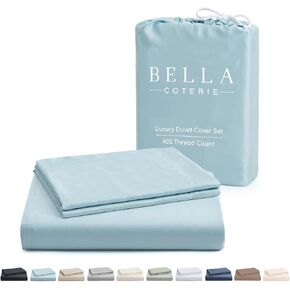 Bella Coterie | Luxury Bamboo Viscose Queen Size Duvet Cover Set | Organically Grown | Cooling | Ultra Soft | 8 Corner Ties | 2 Pillow Shams | 90" x 94" | No Insert [Dusty Rose] in Kuwait