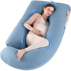 U-Shaped Pregnancy Pillow for Sleeping, Full Body Support for Back, HIPS & Belly - 65 Inch Maternity Pillow with Machine Washable Cover | Maternity Essential in Kuwait