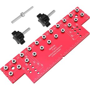 11-Hole Shelf Pin Jig, Dual-Diameter Compatible (1/4" & 5mm), Precision Positioning Drilling Guide, For Cabinet Shelf Installation in Kuwait