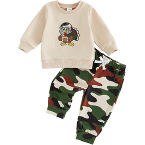 Toddler Baby Football Outfits Boys Long Sleeve Crewneck Sweatshirt Top Pants Set Cute Fall Clothes in Kuwait